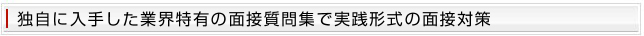 独自入手にた業界特有の面接質問集で実践形式の面接対策
